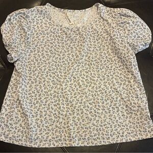 Wildflowers White and Blue Floral Blouse